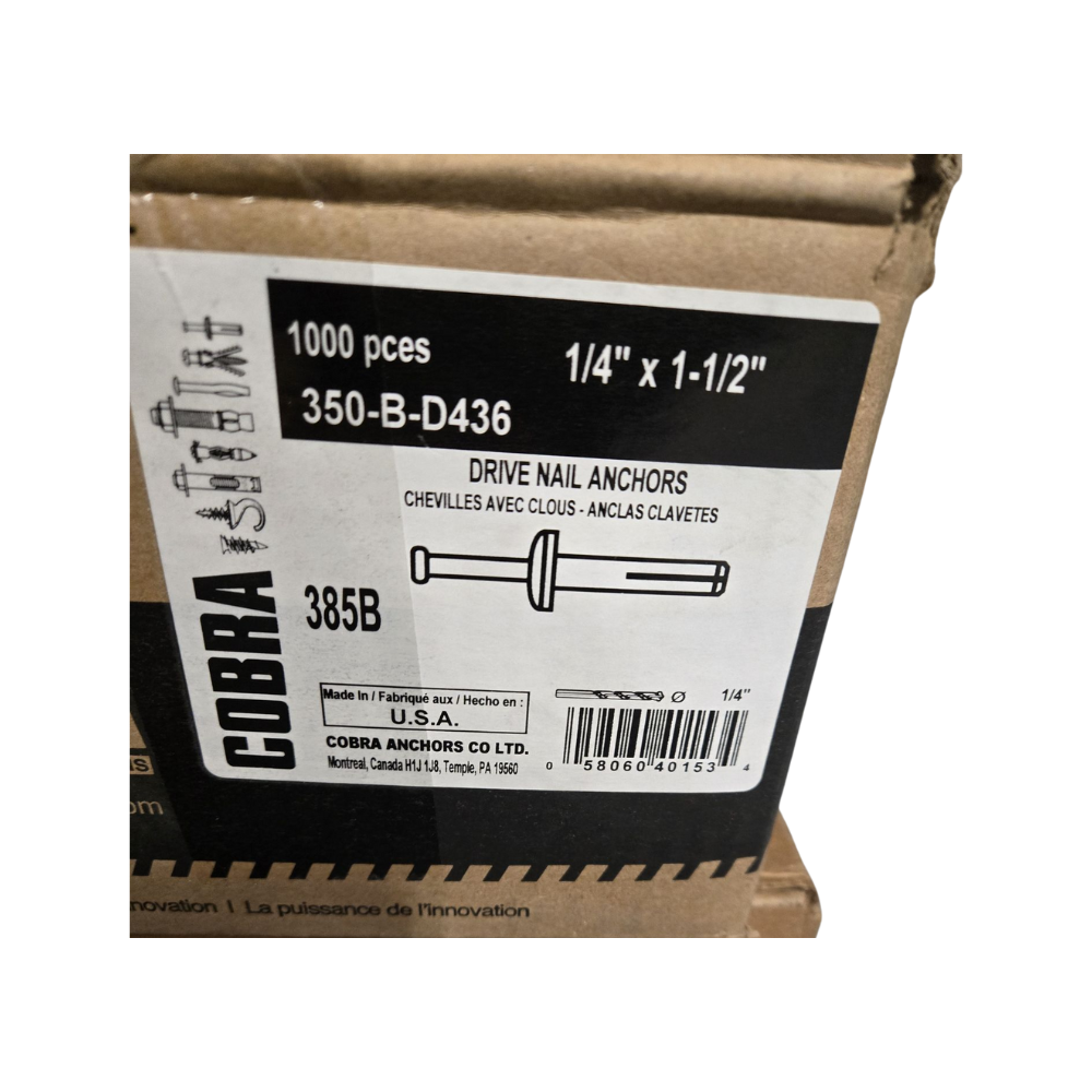 DRIVE NAIL ANCHORS 1/4" X 1-1/2" BULK x 1000