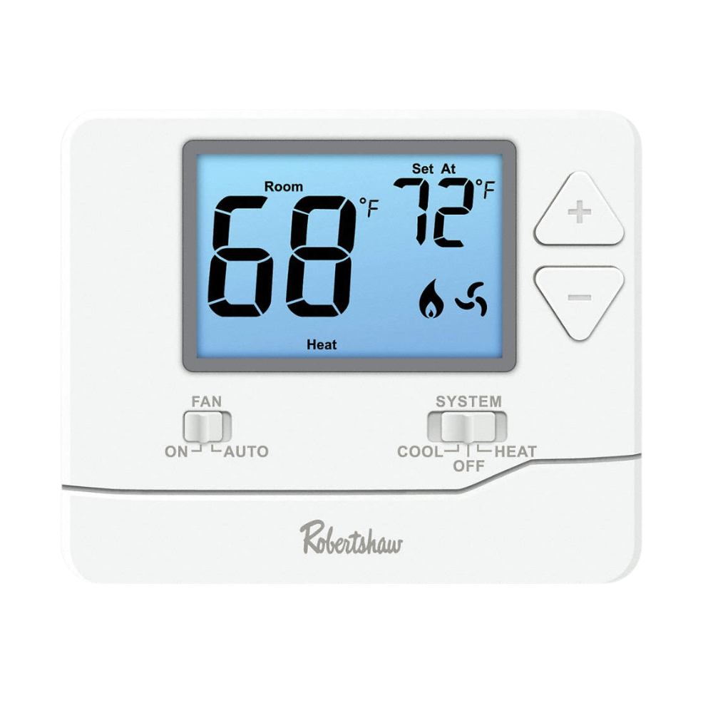 ROBERTSHAW RS8110 SINGLE-STAGE 1 HEAT / 1 COOL NON-PROGRAMMABLE THERMOSTAT
