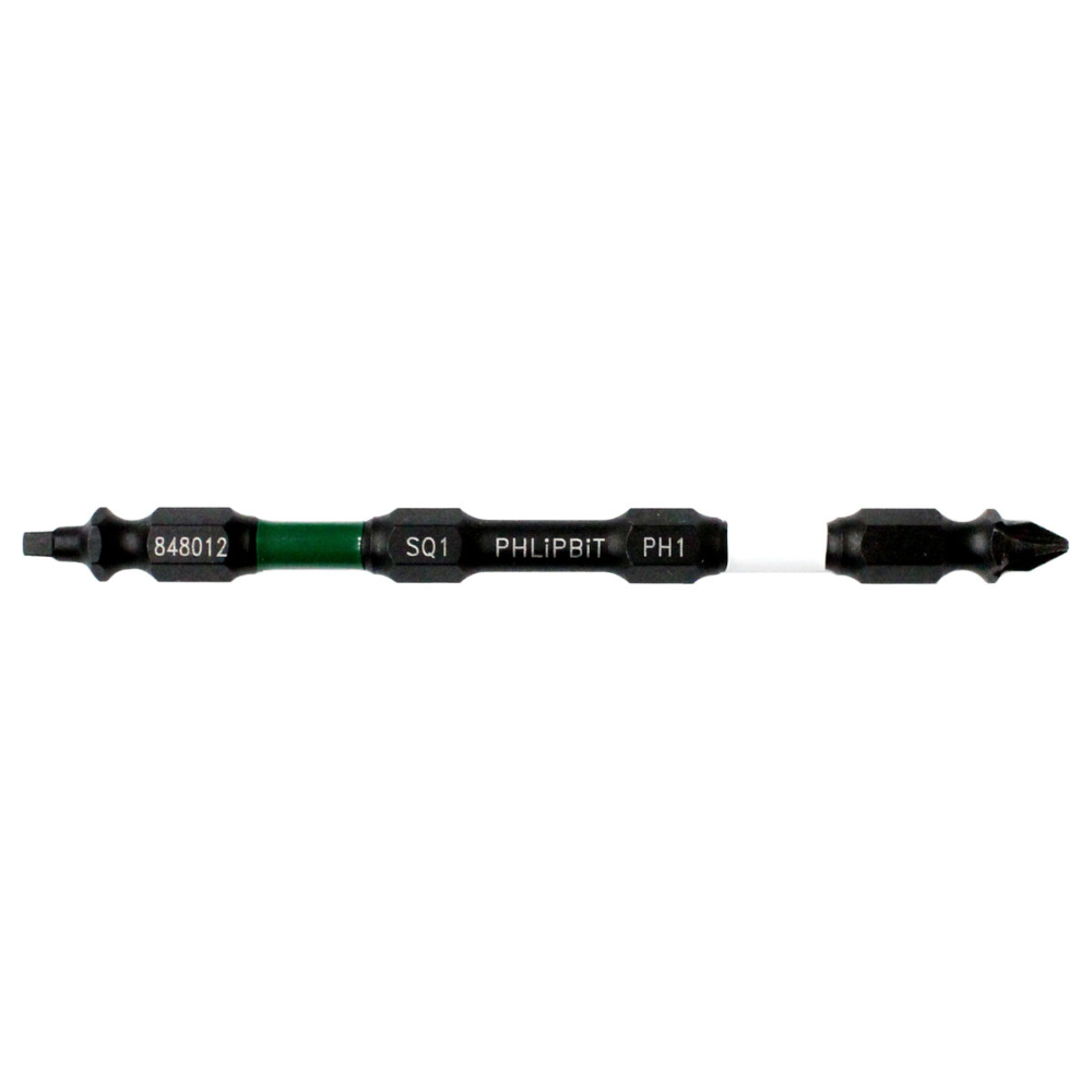 PHLIPBIT SQ1-PH1 GREEN/WHITE 4" DOUBLE-ENDED IMPACT BIT