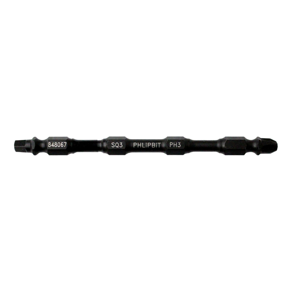 PHLIPBIT SQ3-PH3 BLACK/BARE 4" DOUBLE-ENDED IMPACT BIT