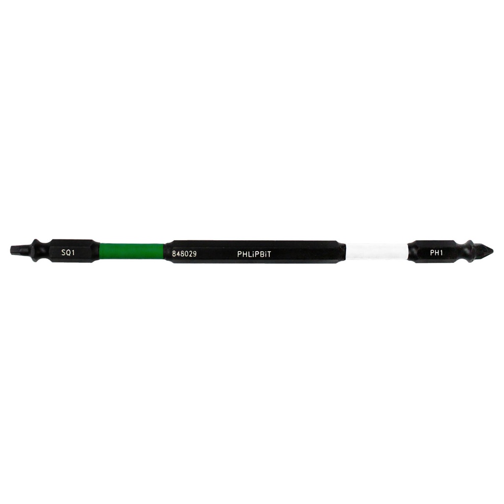 PHLIPBIT SQ1-PH1 GREEN/WHITE 6" DOUBLE-ENDED IMPACT BIT