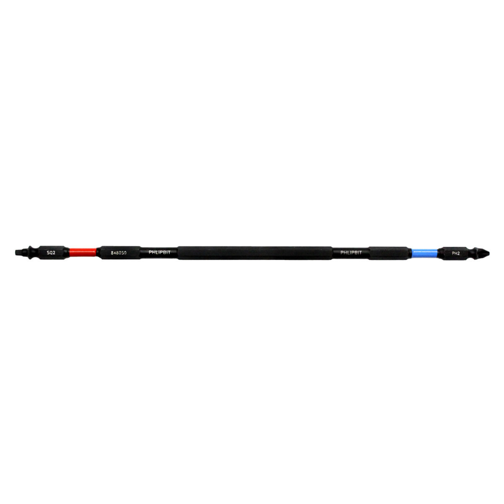 PHLIPBIT SQ2-PH2 RED/BLUE 10" DOUBLE-ENDED IMPACT BIT