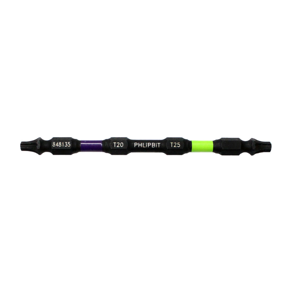 PHLIPBIT T20-T25 PURPLE/LIME 4" DOUBLE-ENDED IMPACT BIT