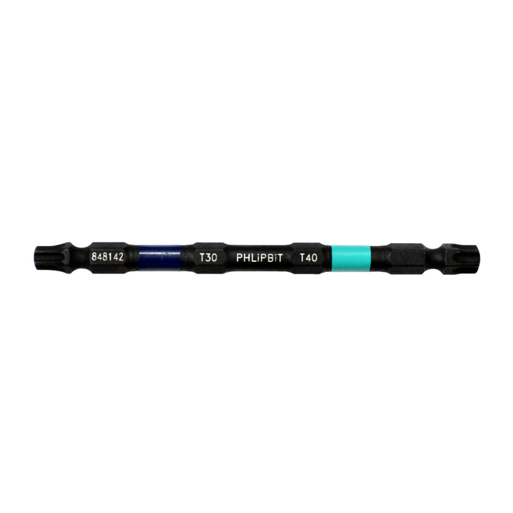 PHLIPBIT T30-T40 DK.BLUE/AQUA 4" DOUBLE-ENDED IMPACT BIT