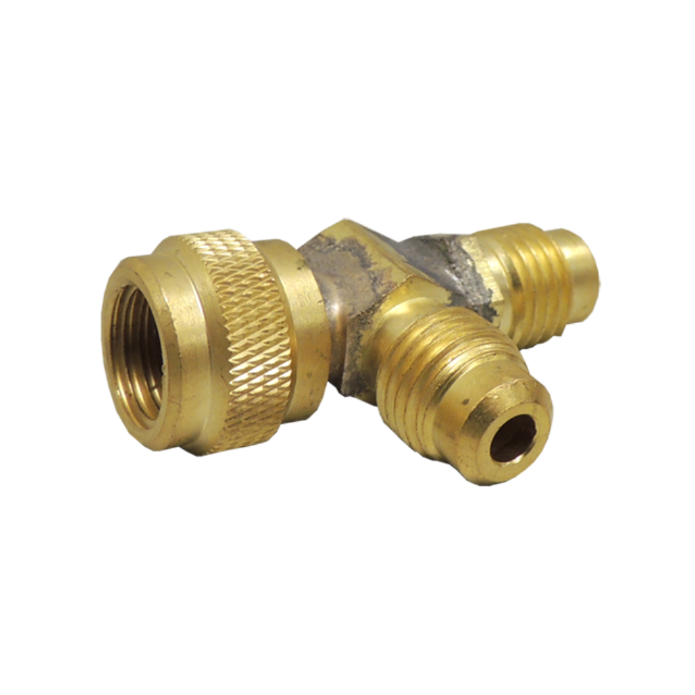 SF5044 TEE BRASS, 1/4" FEMALE X 1/4" MALE X 1/4" MALE ON BRANCH