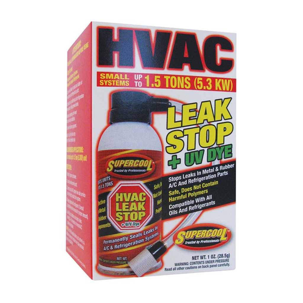 HVAC LEAK STOP PLUS U/V DYE (UP TO 1.5 TON UNIT) BOV DOMED CAN