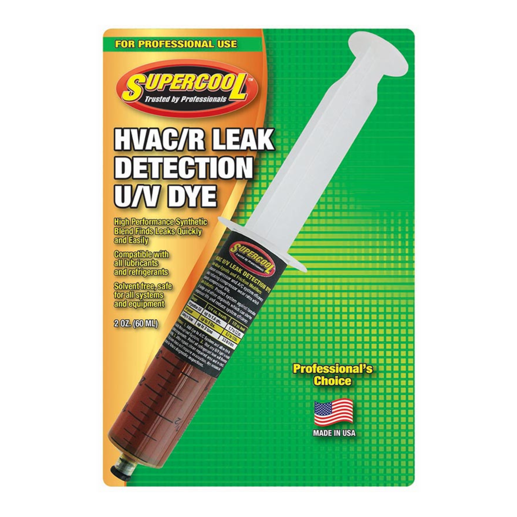 HVAC UV DYE CONCENTRATE 2 OZ SYRINGE IN CLAMSHELL