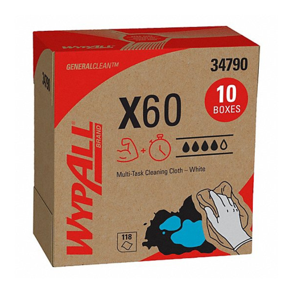 WYPALL - 34790 WIPER X60 POPUP BOX WH,118SH