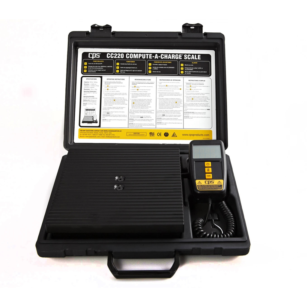 CC220 COMPUTE-A-CHARGE® 220 LB ELECTRONIC SCALE, 0.25 OZ ACCURACY & RESOLUTION WITH HARD CASE - 8.75 INCH PLATFORM
