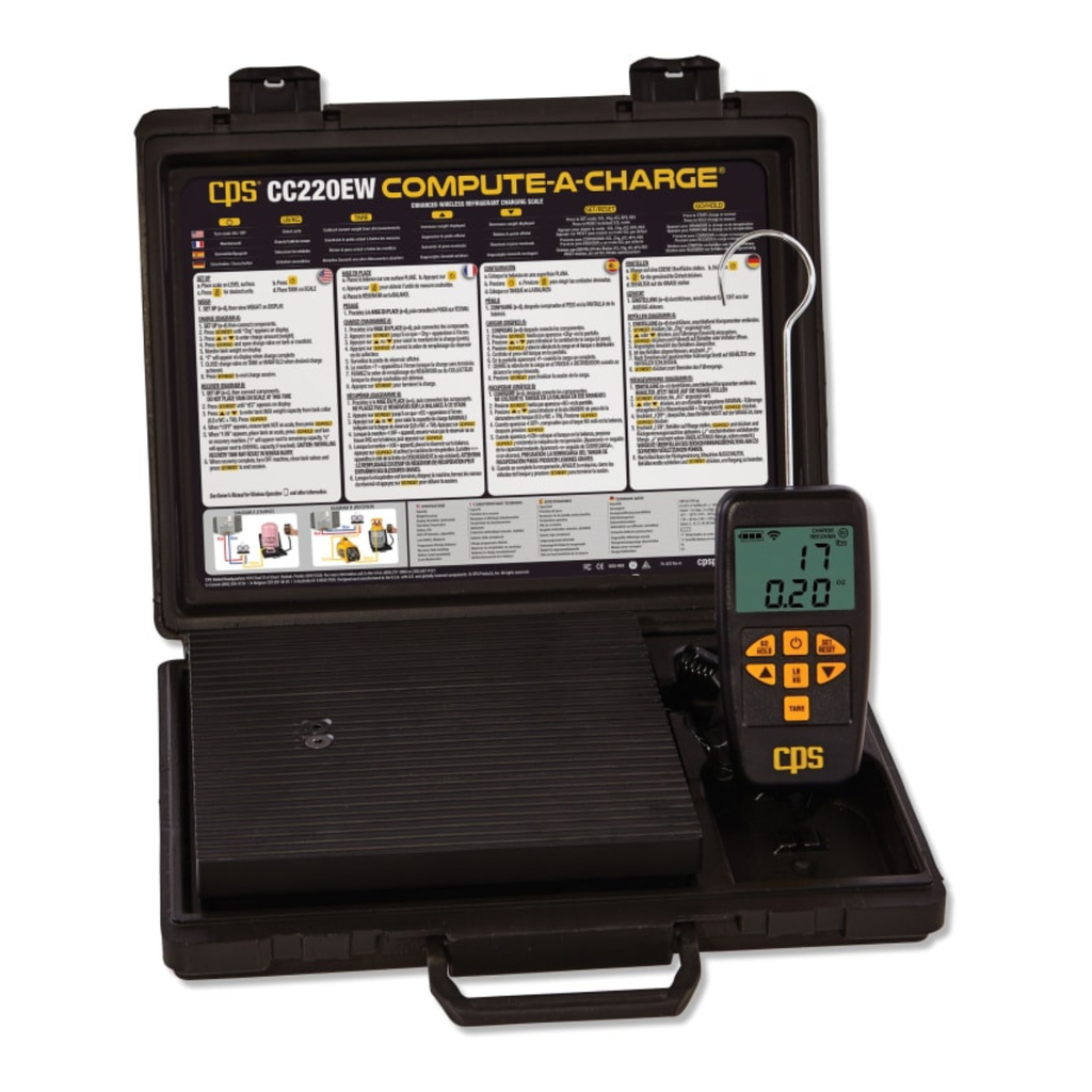 CC220EW COMPUTE-A-CHARGE® WIRELESS 220 LB ELECTRONIC SCALE, 0.25 OZ ACCURACY & RESOLUTION WITH CPS LINK™ MOBILE APPLICATION AND HARD CASE - 8.75 INCH PLATFORM