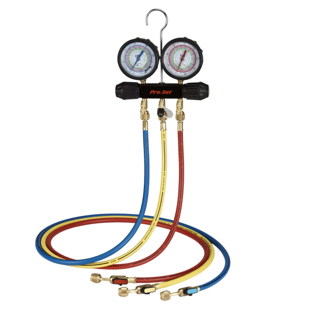 MT2H7P5E R-134A, 22, 404A, 410A  GAUGES & 5' PREMIUM BV HOSES