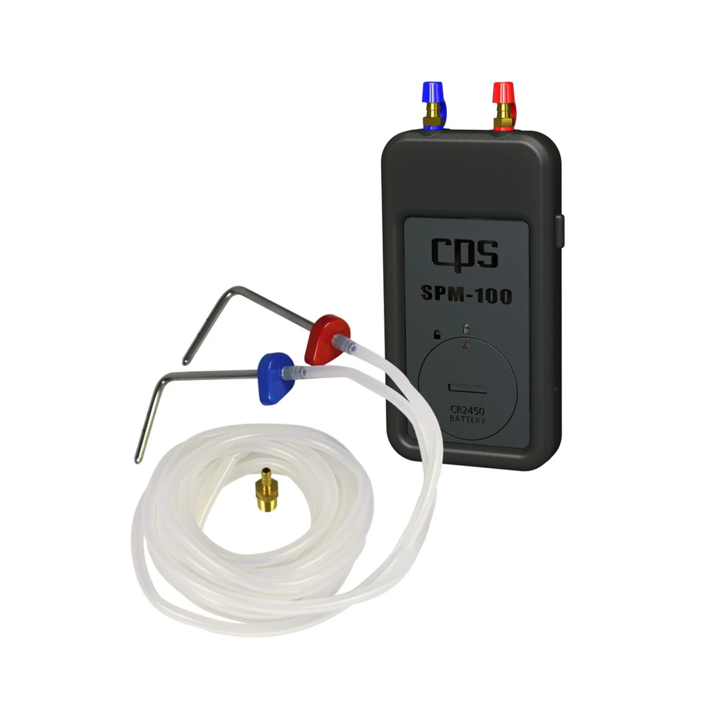 SPM-K1 WIRELESS SMARTPHONE MANOMETER AND PROBE KIT COMBO - INCLUDES SPM-100, (2) STATIC PRESURE PROBES WITH MAGNETIC COLOR CODED BASES, (2) 6' SECTIONS OF TUBING AND (1) BRASS GAS FITTING