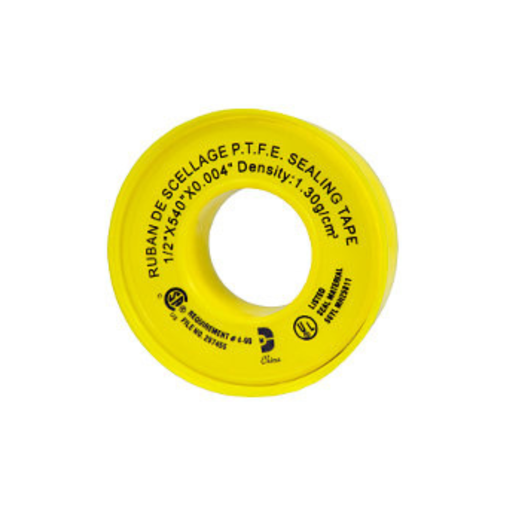 TEFLON TAPE YELLOW 1/2 PTFE (1/2x540x.004)CSA/UL