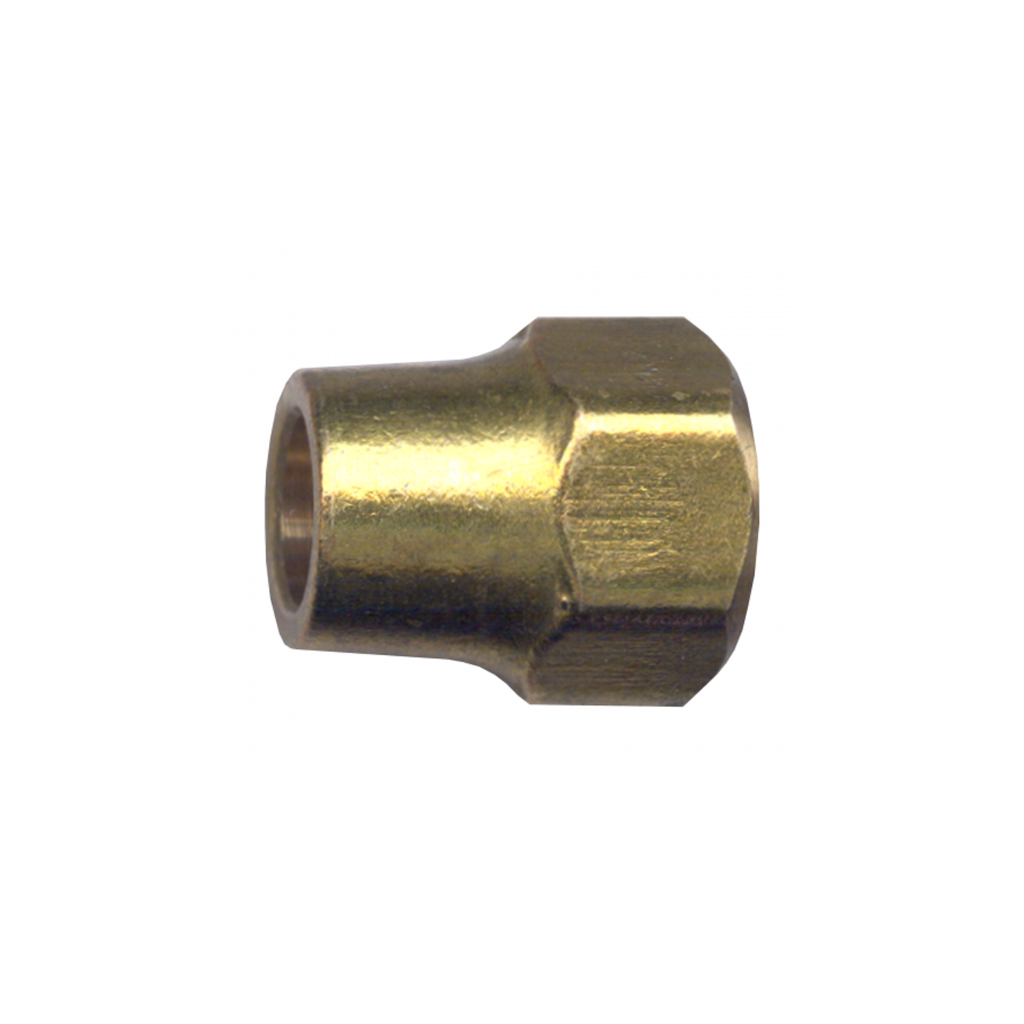 BRASS FORGED NUT LONG 1/4 F.SAE