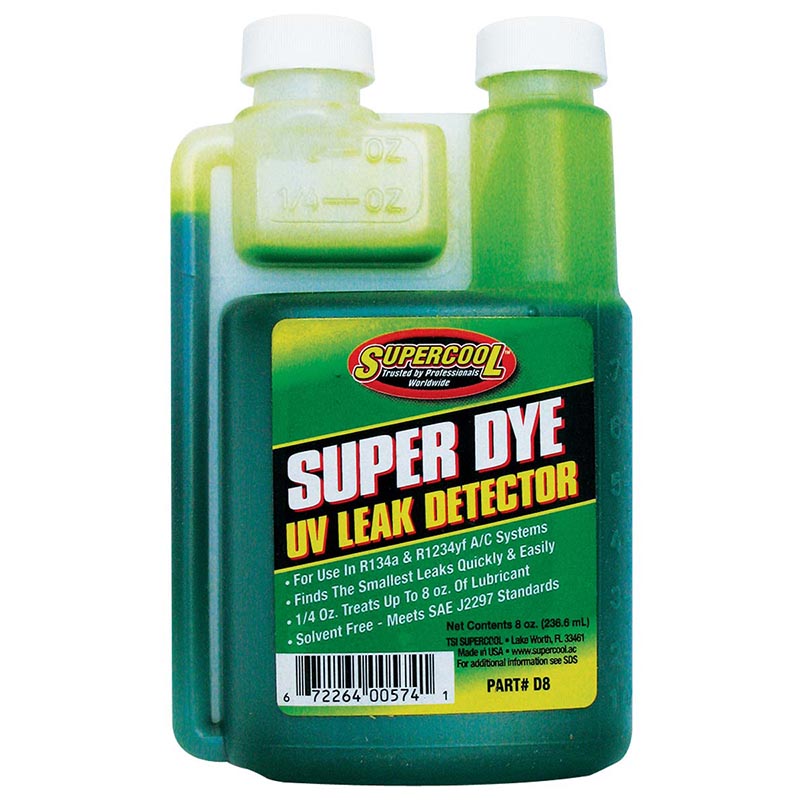 A/C LEAK DETECTION DYE, 8 OZ