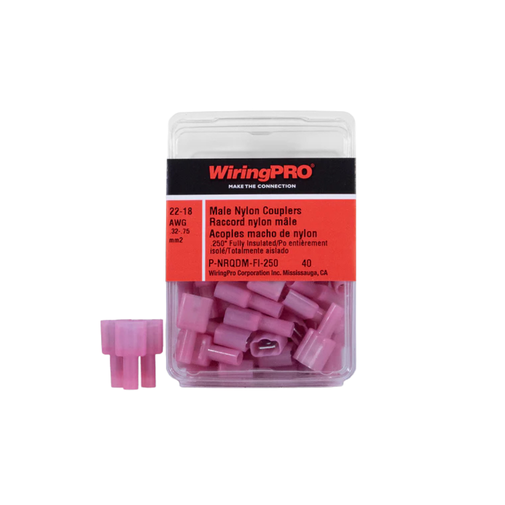 22-18 NYLON FI MALE QUICK DISCONNECT .250" 40/PKG