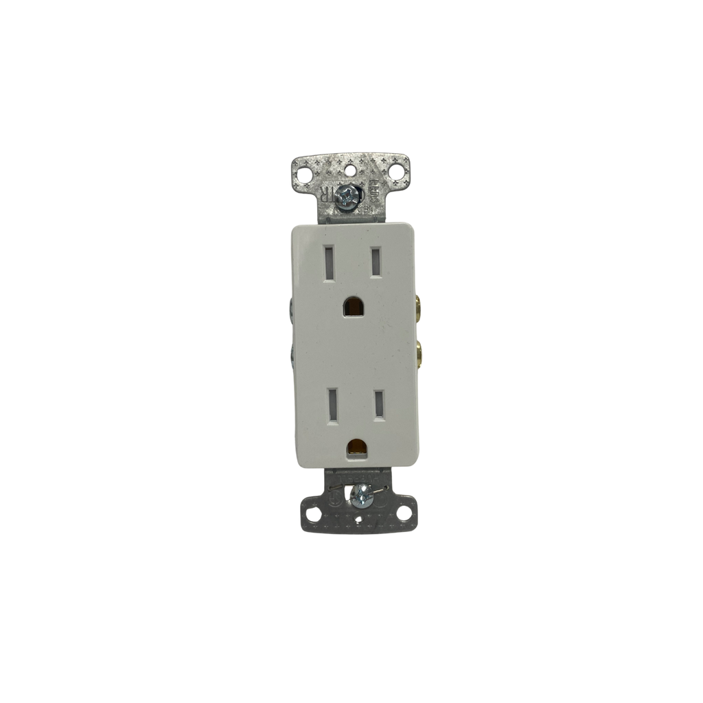DECORA DUPLEX RECEPTACLE, TAMPER RESISTANT -WHITE