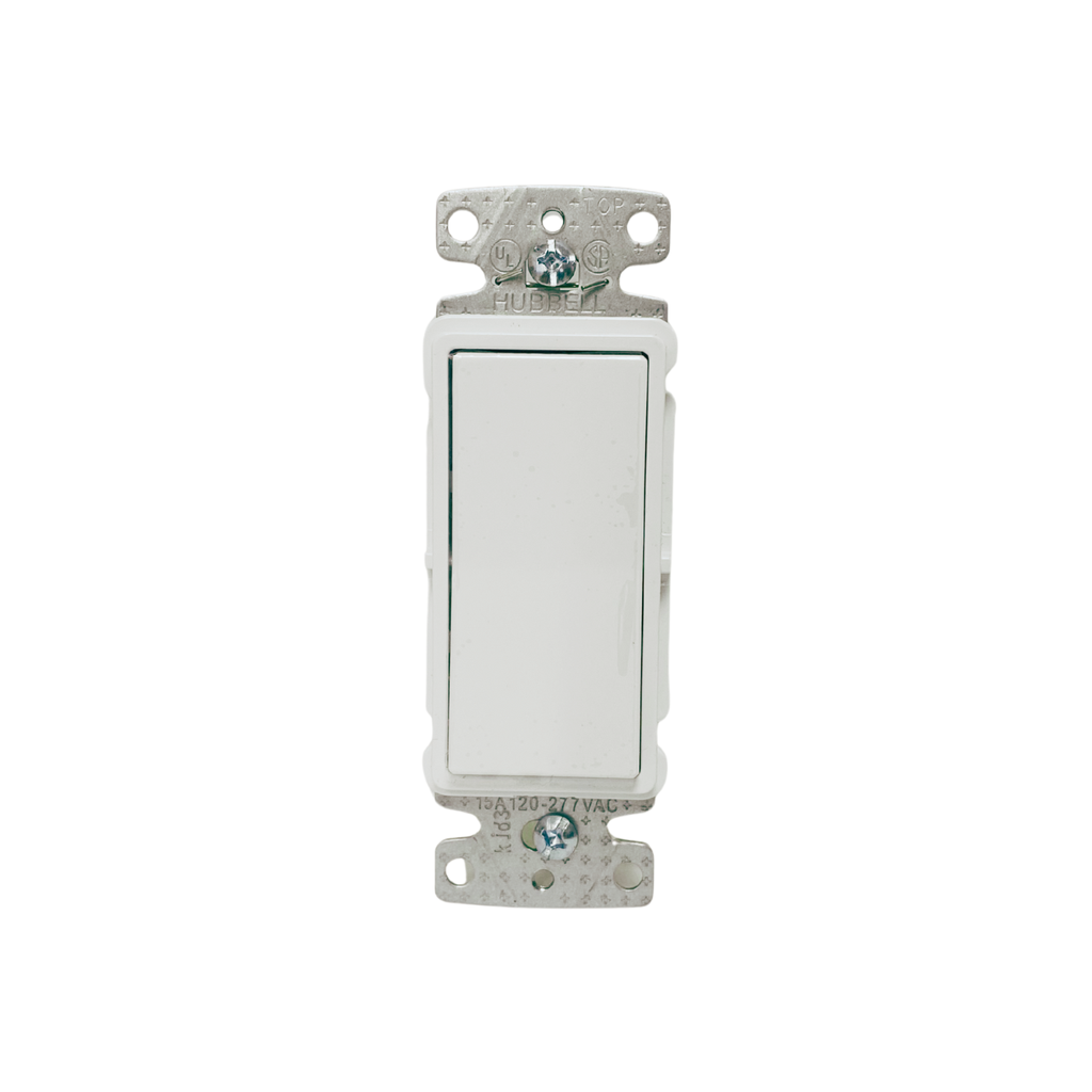 SINGLE POLE QUIET ROCKER SWITCH 15A 120V - WHITE