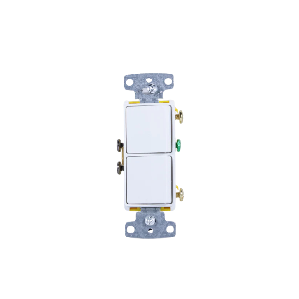 2 SINGLE POLE QUIET ROCKER SWTICH 15A 120V - WHITE