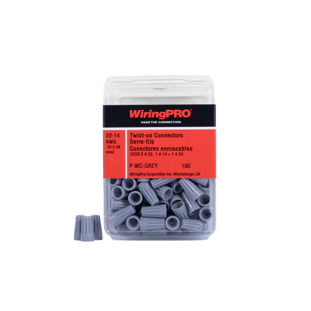 22-14 TWIST-ON WIRE CONNECTOR - GREY 100/PKG 