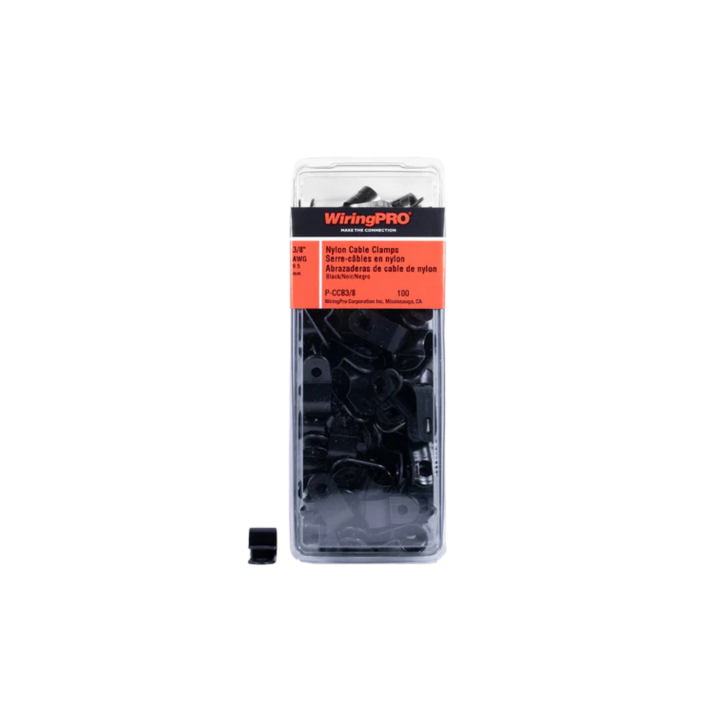 3/8" CABLE CLAMP - BLACK 100/PKG