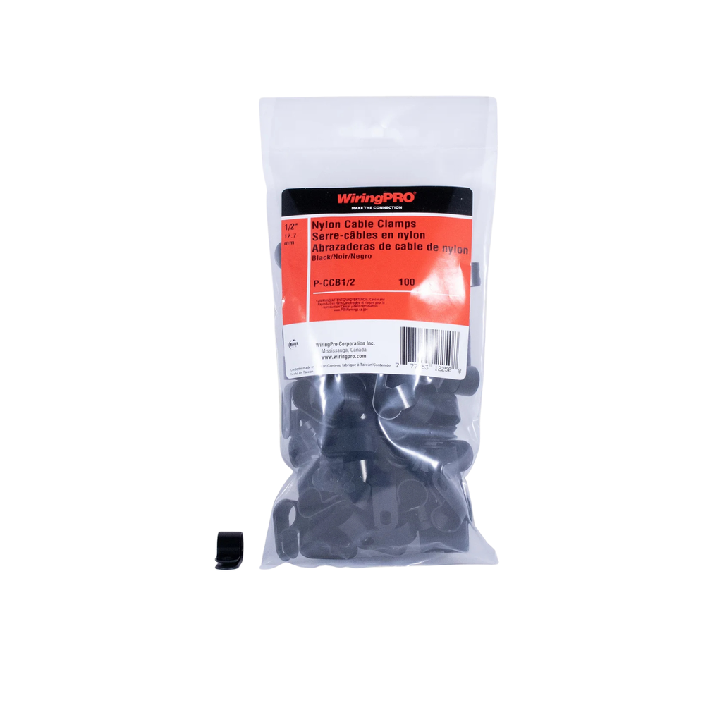 1/2" CABLE CLAMP - BLACK 100PKG