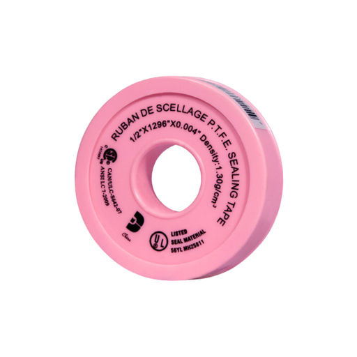 [28003] TEFLON TAPE PINK LARGE GAS PTFE (1/2"x1296"x.004)CSA/UL