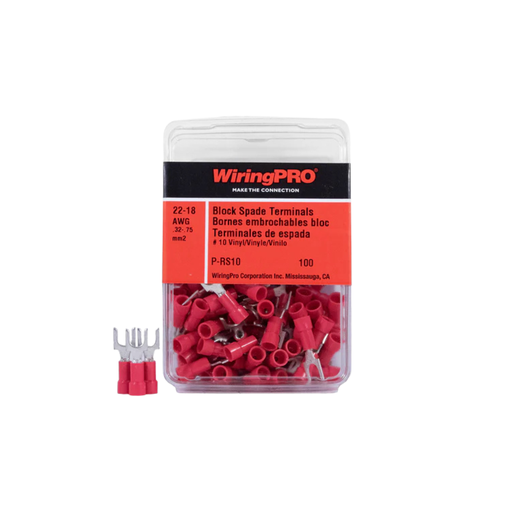[P-RS10] 22-18 BLOCK SPADE TERMINAL #10 100/PKG