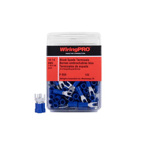 [P-BS6] 16-14 BLOCK SPADE TERMINAL #6 100/PKG