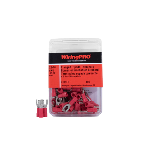 [P-RSF6] 22-18 FLANGED BLOCK SPADE TERMINAL #6 STUD
100/PKG