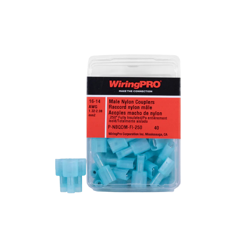 [P-NBQDM-FI-250] 16-14 NYLON FI MALE QUICK DISCONNECT .250" 40/PKG
