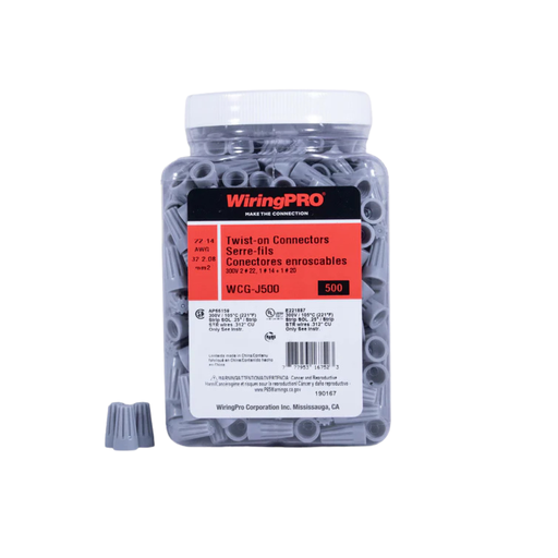 [WCG-J500] 22-14 TWIST-ON CONNECTOR - GREY 500/JAR