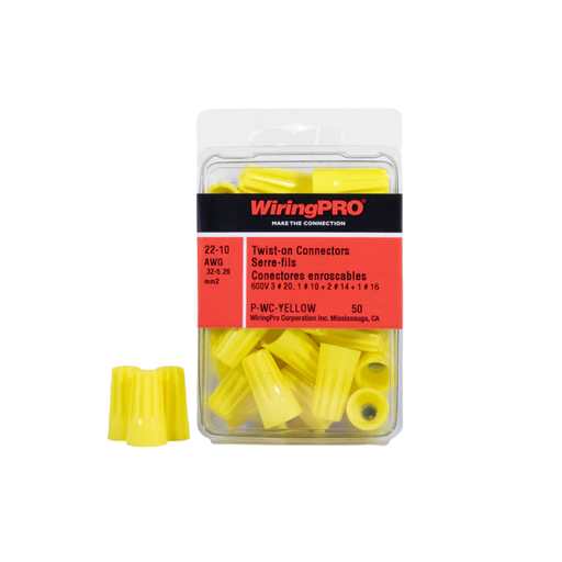 [P-WC-YELLOW] 22-10 TWIST-ON WIRE CONNECTOR - YELLOW 50/PKG 