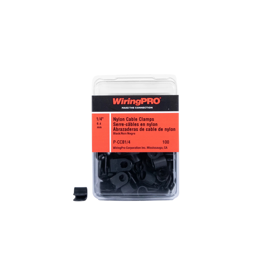 [P-CCB1/4] 1/4" CABLE CLAMP - BLACK 100/PKG