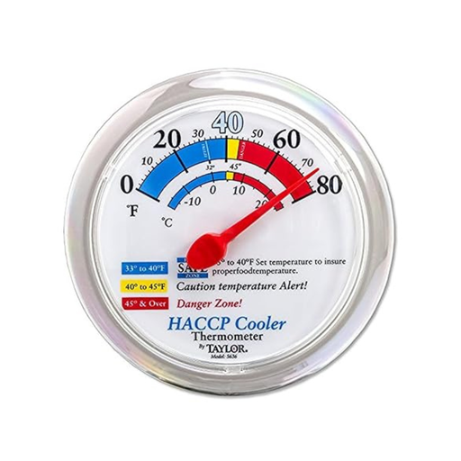 [5636] 6" HACCP PRECIOSION COOLER/FREEZER WALL THERMOMETER 