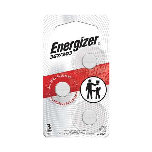 [157839] ENERGIZER® 357/303 SILVER OXIDE CELL BATTERIES, PACKAGE OF 3