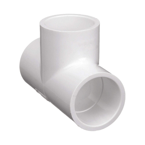 [T34PVC] TEE: 3/4 IN X 3/4 IN X 3/4 IN FITTING, SCHEDULE 40, 480 PSI, WHITE, PVC, POTABLE WATER