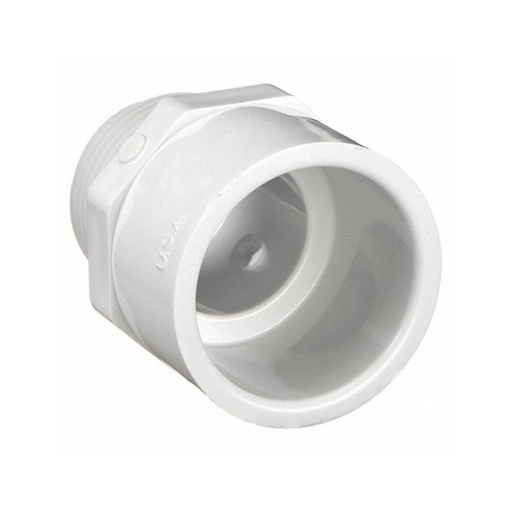 [AM34PVC] MALE ADAPTER: 3/4 IN X 3/4 IN FITTING, SCHEDULE 40, MALE NPT X FEMALE SOCKET, 480 PSI