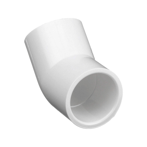 [E4534PVC] 45 °  ELBOW: 3/4 IN X 3/4 IN FITTING, SCHEDULE 40, FEMALE X FEMALE SOCKETS, 480 PSI