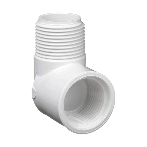[EMFPT34PVC] 90 °  STREET ELBOW: 3/4 IN X 3/4 IN FITTING, SCHEDULE 40, MALE NPT X FEMALE SOCKET, 480 PSI