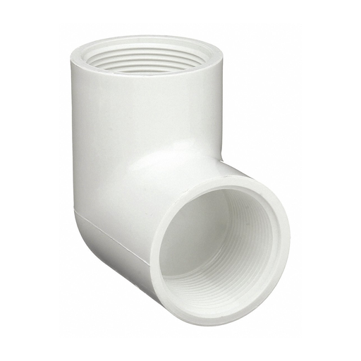 [FNPT34PVC] 90 °  ELBOW: 3/4 IN X 3/4 IN FITTING, SCHEDULE 40, FEMALE NPT X FEMALE NPT, 280 PSI, WHITE