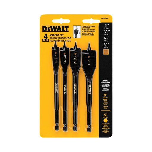 [DW4SPADE] 4 PIECE SPADE BIT SET