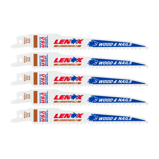 [20572656R] 6"X3/4" 6TPI BI-METAL NAIL EMBEDDED WOOD RECIP 5 PK