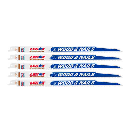 [20585156R] 12"X3/4" 6TPI BI-METAL NAIL EMBEDDED WOOD RECIP 5 PK