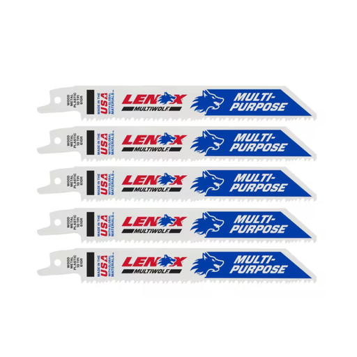 [20562610R] 6"X3/4" 10TPI BI-METAL GENERAL PURPOSE RECIP 5 PK