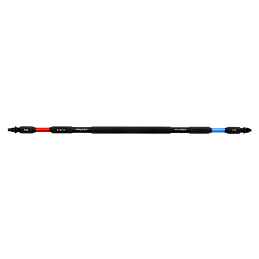 [848050] PHLIPBIT SQ2-PH2 RED/BLUE 10" DOUBLE-ENDED IMPACT BIT