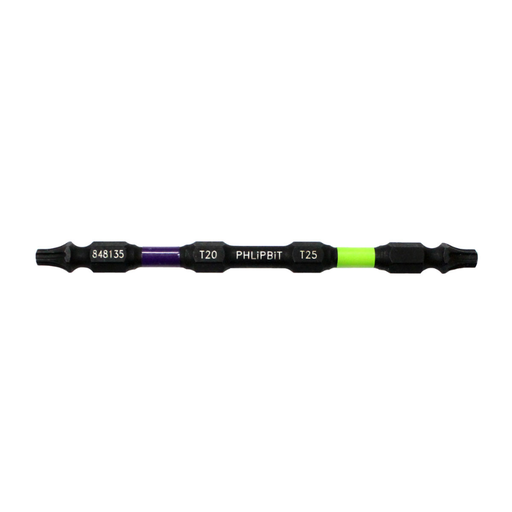 [848135] PHLIPBIT T20-T25 PURPLE/LIME 4" DOUBLE-ENDED IMPACT BIT