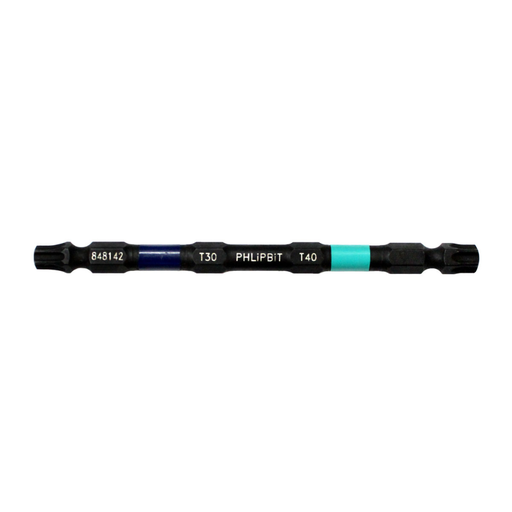[848142] PHLIPBIT T30-T40 DK.BLUE/AQUA 4" DOUBLE-ENDED IMPACT BIT