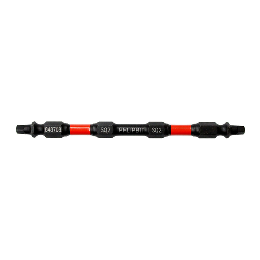 [848708] PHLIPBIT SQ2-SQ2 RED/RED 4" DOUBLE-ENDED IMPACT BIT