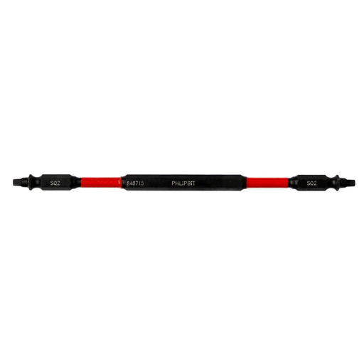 [848715] PHLIPBIT SQ2-SQ2 RED/RED 6" DOUBLE-ENDED IMPACT BIT